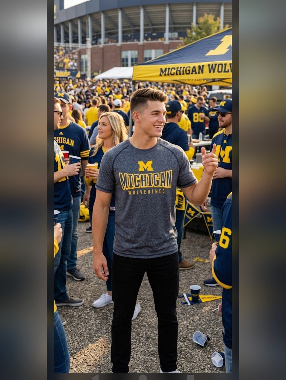 NWT University Of Michigan T Shirt Mens S Microfiber College #5900